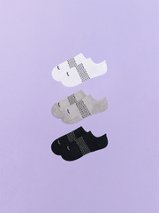 Essential Ankle Sock 3-Pack | White/Heather Grey/Black Pack