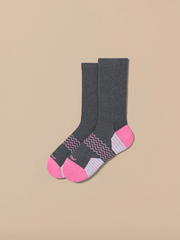 Active Crew Sock | Grey/Electric Pink