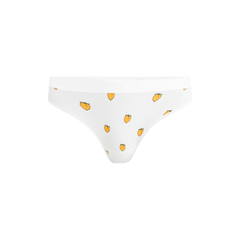 Stretch Cotton Mid-Rise Thong | Peaches