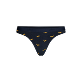 Stretch Cotton Mid-Rise Thong | Foxes