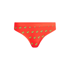 Stretch Cotton Mid-Rise Thong | Avocados