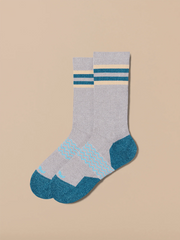 Essential Crew Sock | Heather Grey/Turquoise