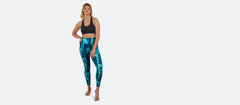 MoveMe Side Pocket Legging | Teal Tie Dye