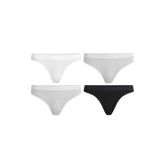 Stretch Cotton Mid-Rise Thong 4-Pack | Cotton Classic Pack