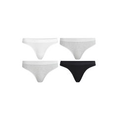 Stretch Cotton Mid-Rise Thong 4-Pack | Cotton Classic Pack