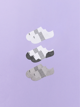 Essential Ankle Sock 3-Pack | White/Heather Grey/White Stripe Pack