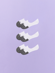 Essential No Show Sock 3-Pack | White Stripe Pack