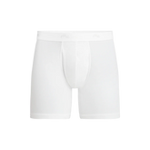 Stretch Cotton Boxer Brief w/ Fly | White