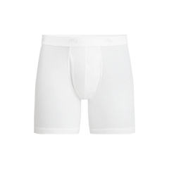 Stretch Cotton Boxer Brief w/ Fly | White