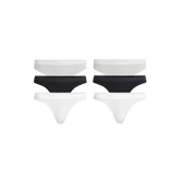 Stretch Cotton Mid-Rise Thong 6-Pack | Cotton Classic pack