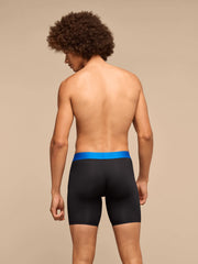 Breathe Long Boxer Brief w/ Fly | Black/Cobalt Blue