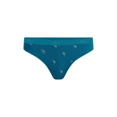 Stretch Cotton Mid-Rise Thong | Shark