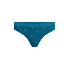 Stretch Cotton Mid-Rise Thong | Shark