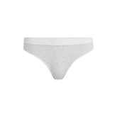 Stretch Cotton Mid-Rise Thong | Heather Grey