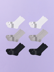 Essential Crew Sock 6-Pack | White/Heather Grey/Black Pack