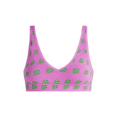 Stretch Cotton V-Neck Bralette | Monstera Leaf