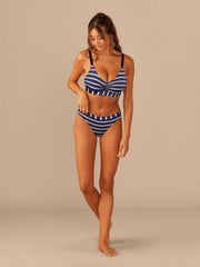 Curvy UltraModal™ FeelFree Ruched Bralette | Navy Stripes