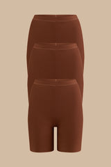 Seamless Long Boyshort 3-Pack | Espresso