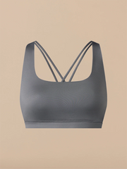 Breathe Strappy Back Bralette | Grey