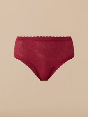All Over Lace High-Waist Brief | Cabernet Zebra