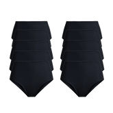 MoveMe High-Waisted Cheeky 10-Pack | Black