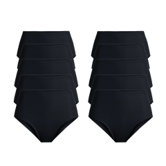 MoveMe High-Waisted Cheeky 10-Pack | Black