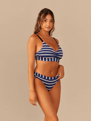Curvy UltraModal™ FeelFree Ruched Bralette | Navy Stripes