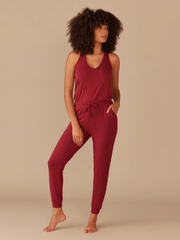 UltraModal™ V-Neck Jumpsuit | Cabernet