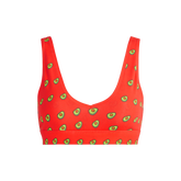 Stretch Cotton V-Neck Bralette | Avocados
