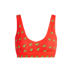 Stretch Cotton V-Neck Bralette | Avocados
