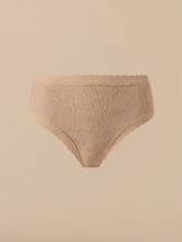 All Over Lace High-Waist Brief | Latte Zebra