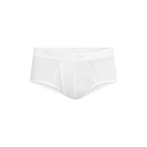 Stretch Cotton Brief w/ Fly | White