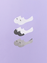 Essential No Show Sock 3-Pack | White/Heather Grey/White Stripe Pack
