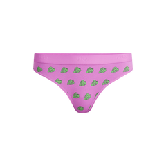 Stretch Cotton Mid-Rise Thong | Monstera Leaf
