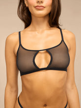 Women's Mesh Cut Out Bralette | Black