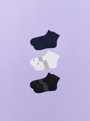 Essential Quarter Sock 3-Pack | White/Dark Sapphire/Black Pack
