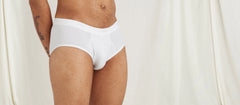 Stretch Cotton Brief w/ Fly | White