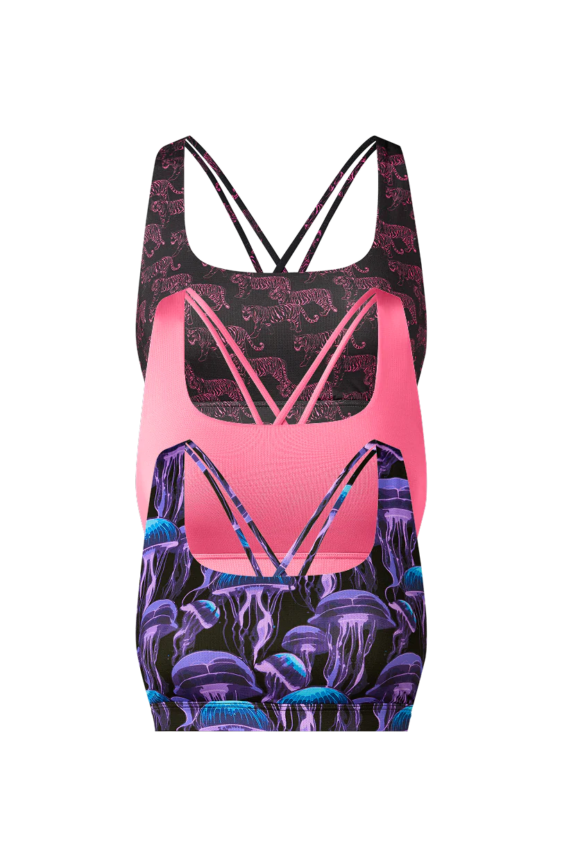Breathe Strappy Back Bralette 3-Pack | Wild Life Pack