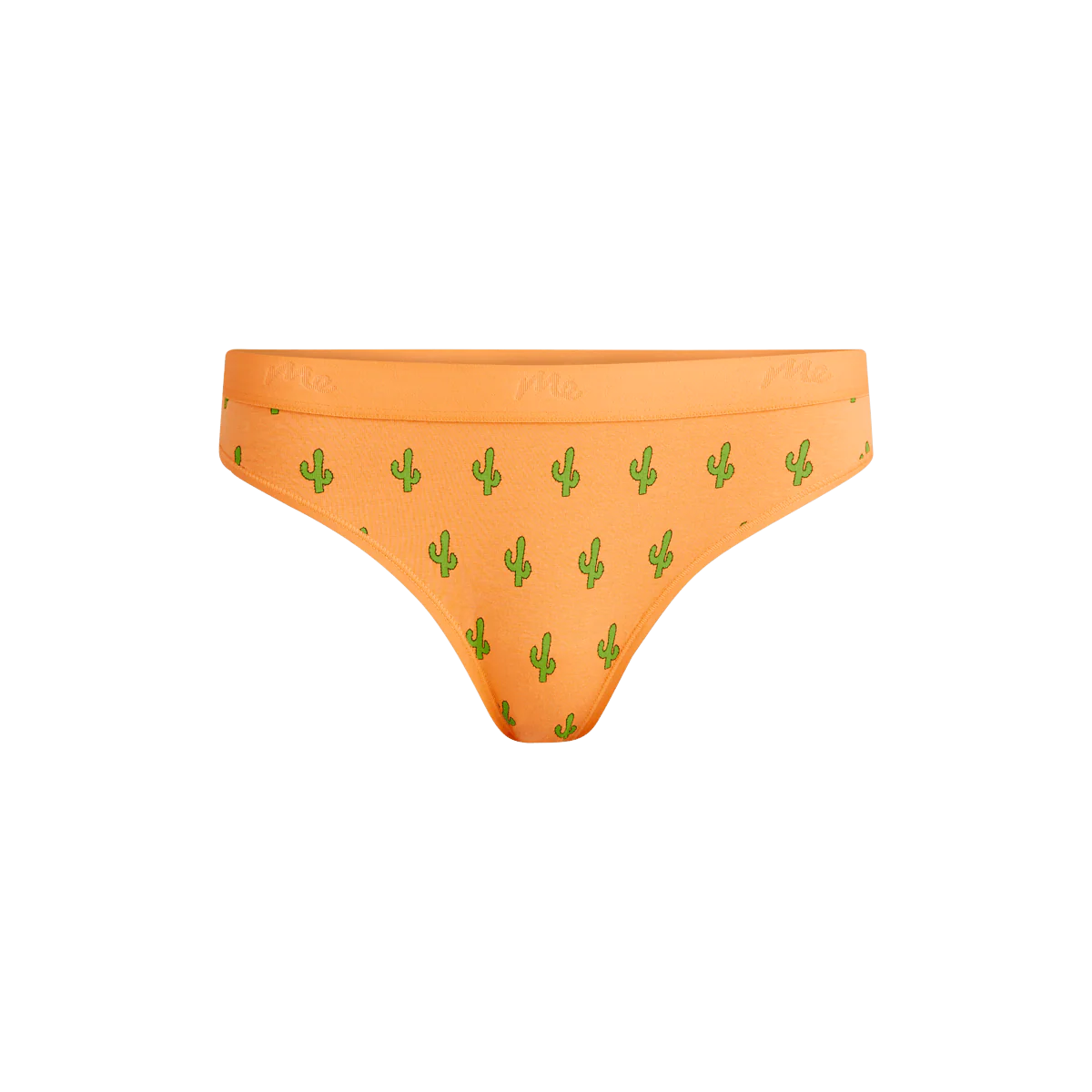 Stretch Cotton Mid-Rise Thong | Saguaro Blossom