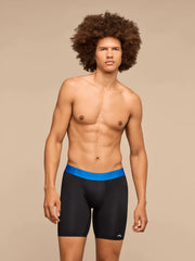 Breathe Long Boxer Brief w/ Fly | Black/Cobalt Blue