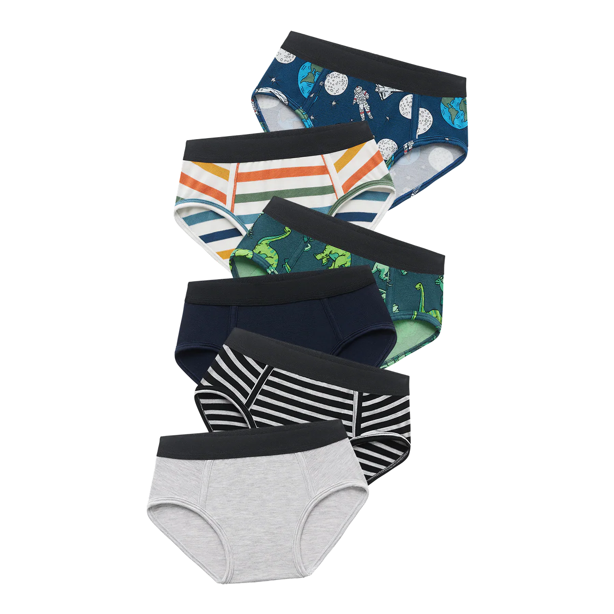 UltraModal™ Kids Core Boys Brief 6-Pack | Dino Stripes Pack