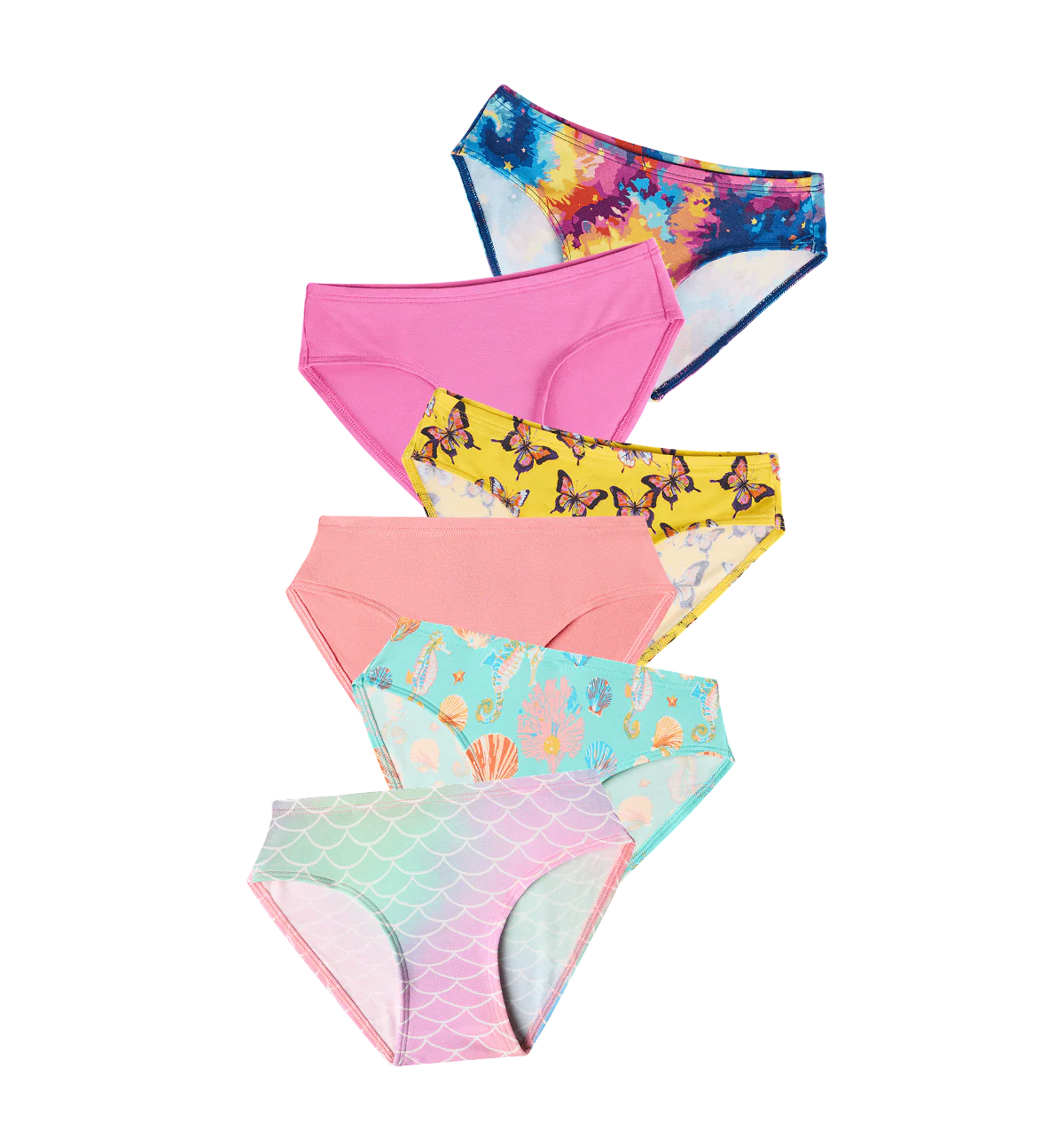 UltraModal™ Kids FeelFree Girls Bikini Brief 6-Pack | Wildest Dreams Pack