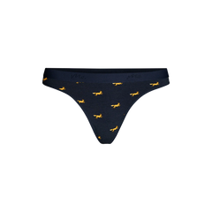 Stretch Cotton Mid-Rise Thong | Foxes