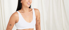 Stretch Cotton V-Neck Bralette | White