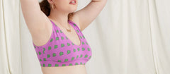 Stretch Cotton V-Neck Bralette | Monstera Leaf