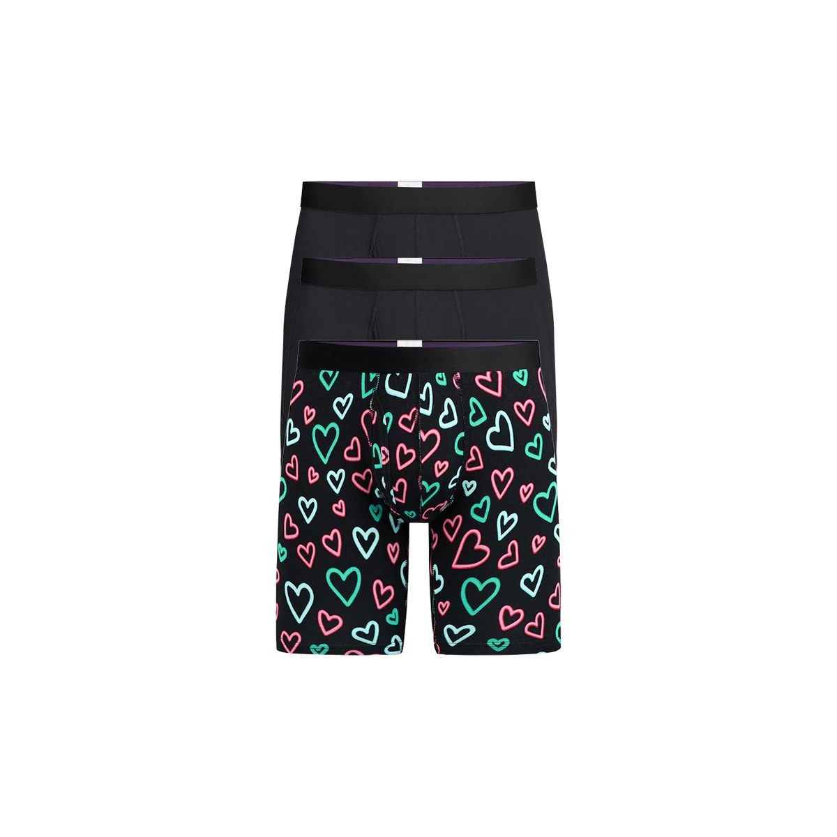 UltraModal™ Core Long Boxer Brief w/ Fly 3-Pack | Electric Hearts Pack