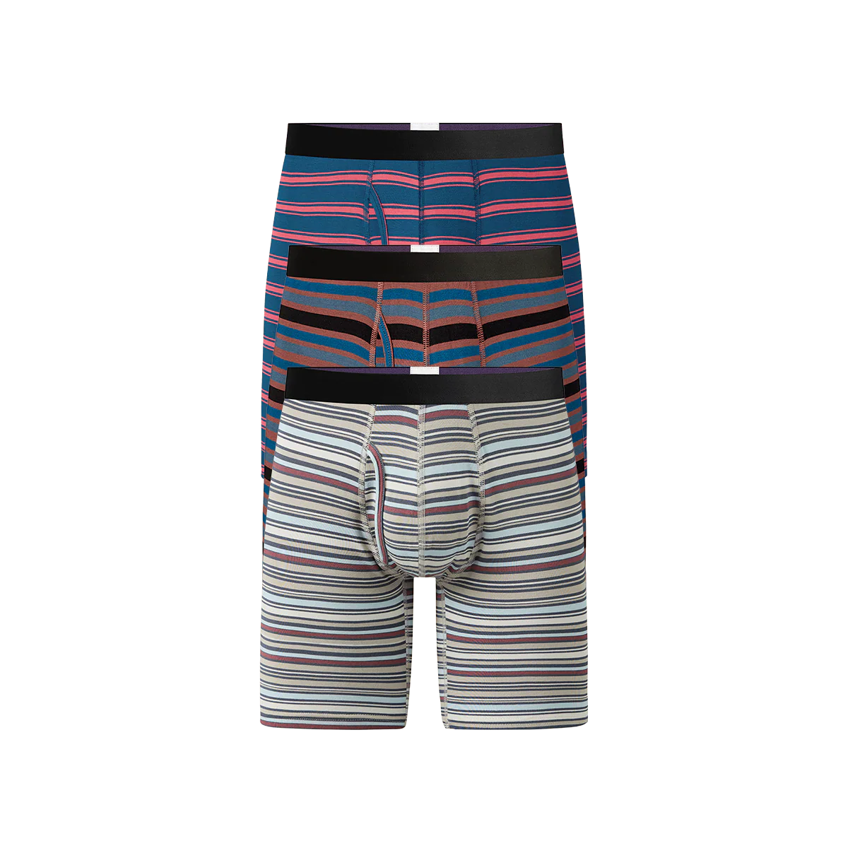 UltraModal™ Core Long Boxer Brief w/ Fly 3-Pack | Canyon Stripes Pack