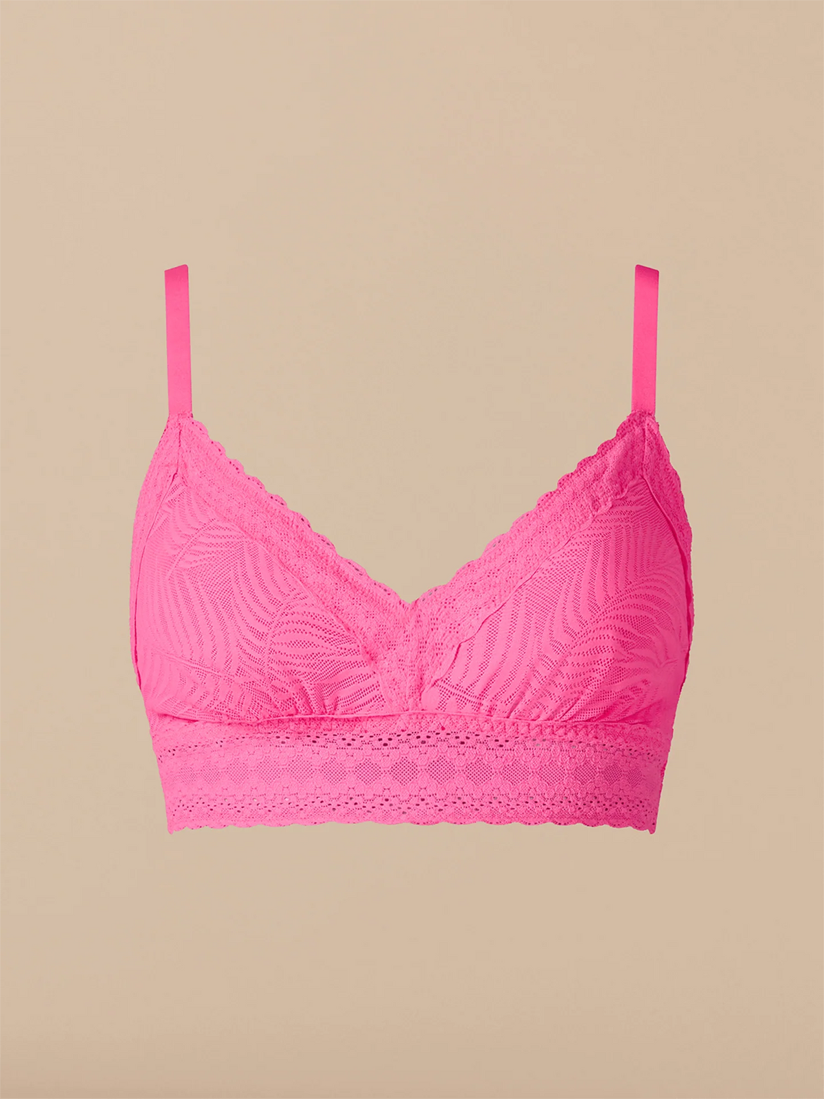 All Over Lace Longline Bralette | Knockout Pink