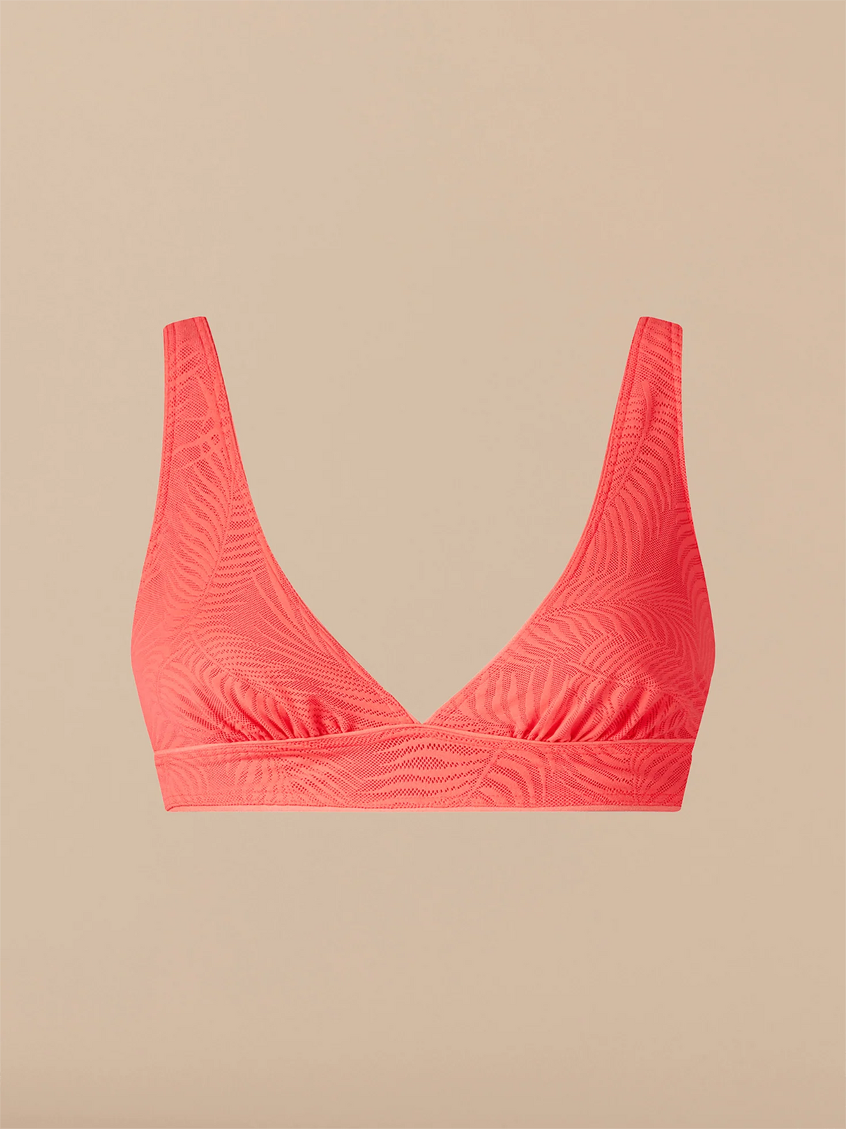 All Over Lace Plunge Bralette | Fiery Coral