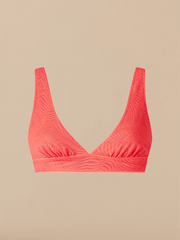 All Over Lace Plunge Bralette | Fiery Coral